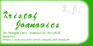 kristof joanovics business card